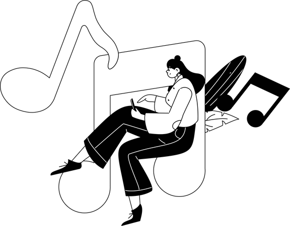 Fille musicale  Illustration
