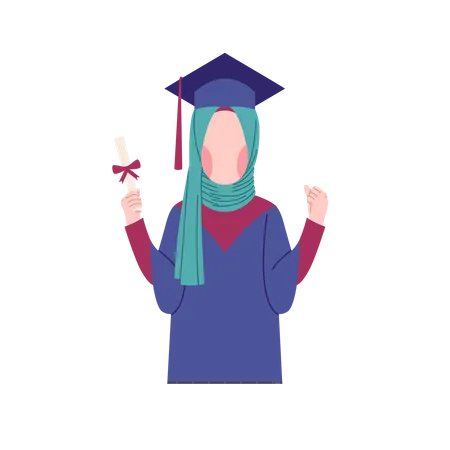 Une fille musulmane a obtenu son diplôme  Illustration