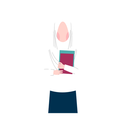 Fille musulmane va étudier  Illustration