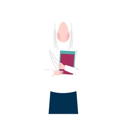 Fille musulmane va étudier  Illustration