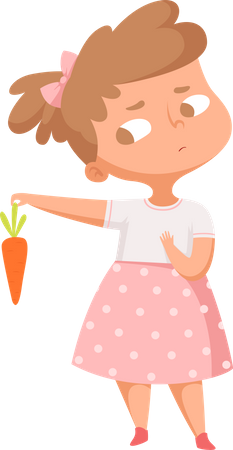 La fille n'aime pas les carottes  Illustration