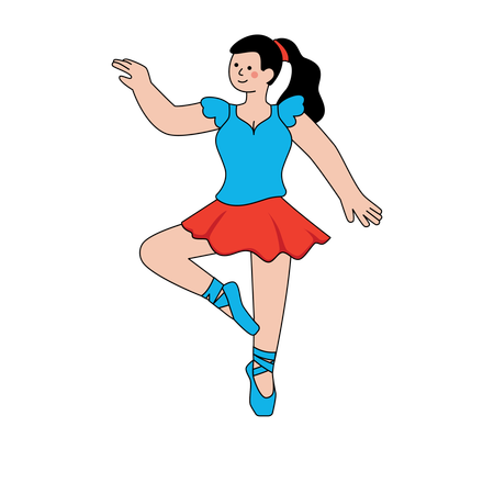 Une fille participe à un concours de danse  Illustration