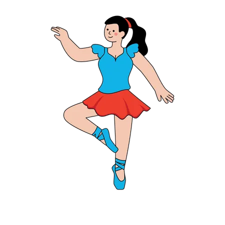 Une fille participe à un concours de danse  Illustration