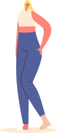 Fille portant des vêtements ajustés  Illustration