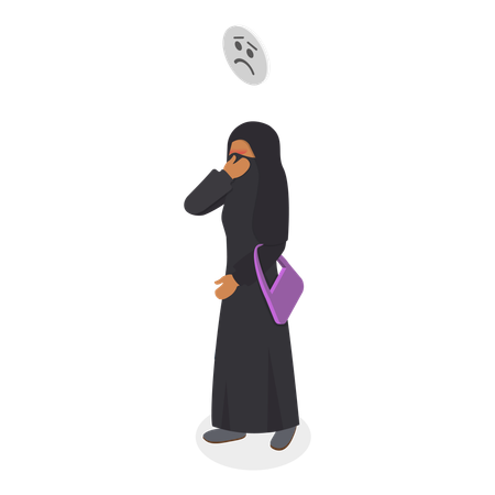 Une fille portant le hijab victime de violences conjugales  Illustration