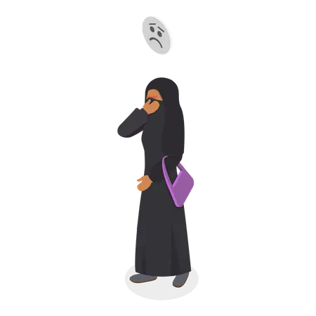 Une fille portant le hijab victime de violences conjugales  Illustration