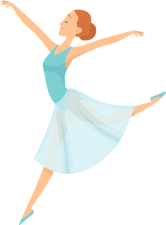 Fille portant une belle robe faisant de la danse classique  Illustration