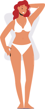 Fille posant en bikini  Illustration