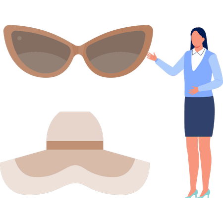 La fille présente des lunettes  Illustration