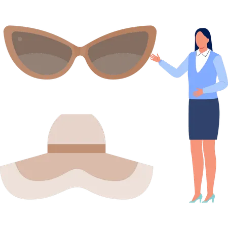 La fille présente des lunettes  Illustration