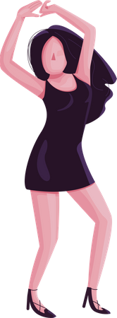 Fille qui danse en club  Illustration