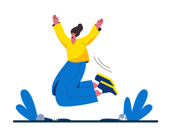 Fille qui saute  Illustration