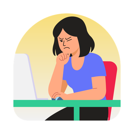 Fille à la recherche d'une base de connaissances  Illustration