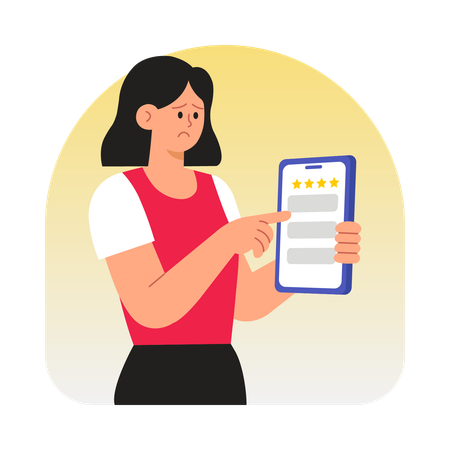 Fille répondant à une question urgente  Illustration