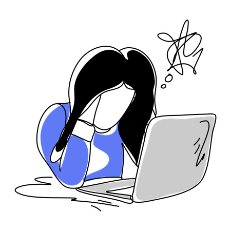 Fille ressentant du stress  Illustration