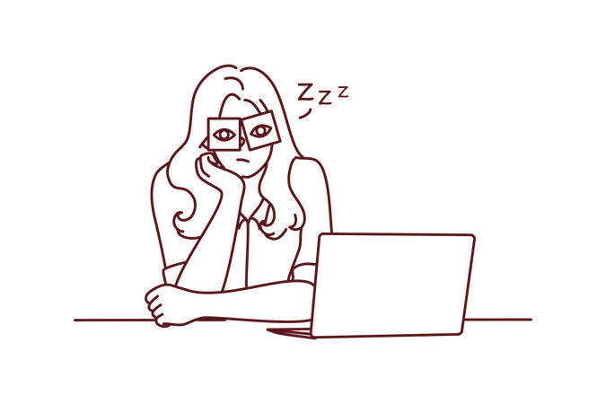 Fille qui a sommeil  Illustration