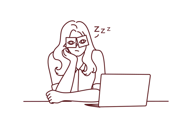 Fille qui a sommeil  Illustration