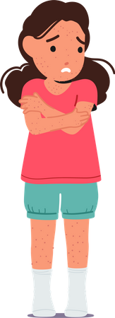Fille souffrant de la variole du singe  Illustration