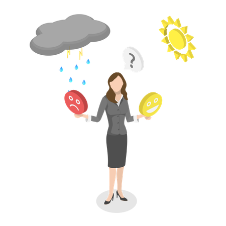 Fille souffrant de santé mentale  Illustration