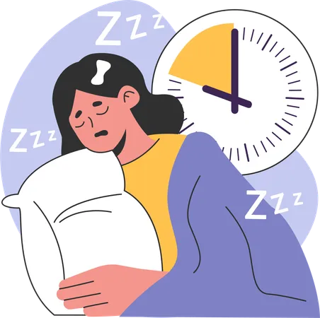 La fille souffre d'insomnie  Illustration