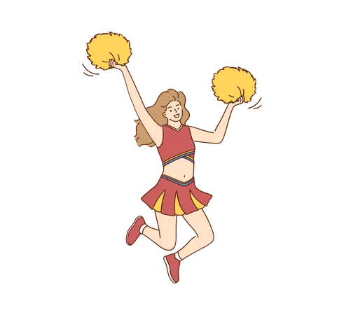 Pom-pom girl souriante  Illustration