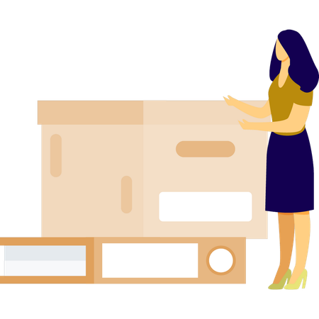 Fille tenant un classeur  Illustration