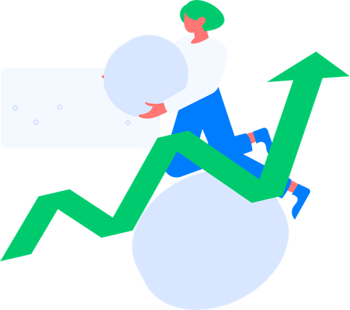 Fille tenant une pièce de monnaie tout en obtenant un profit d'investissement  Illustration