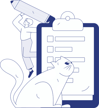 Fille travaillant sur la satisfaction client  Illustration