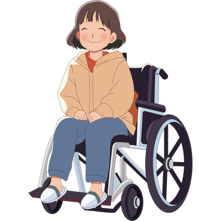 Fille en fauteuil roulant  Illustration