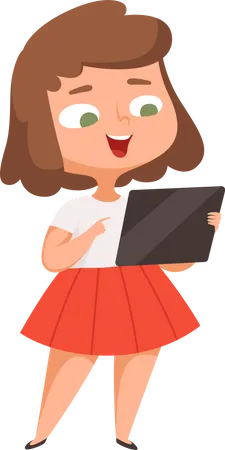 Fille utilisant une tablette  Illustration