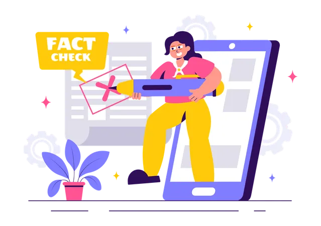 Les filles qui vérifient en ligne : mythes et faits ; vérifier les actualités  Illustration