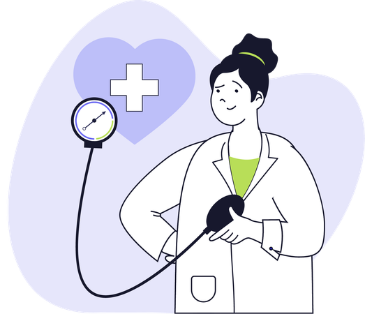 Une fille vérifie sa santé cardiaque  Illustration