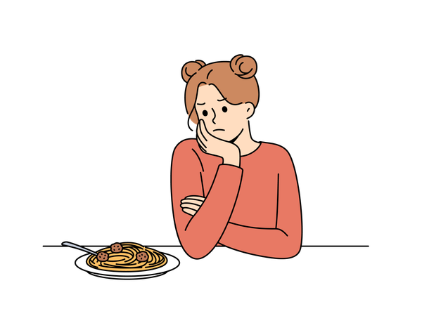 Une jeune fille risque de perdre l’appétit  Illustration