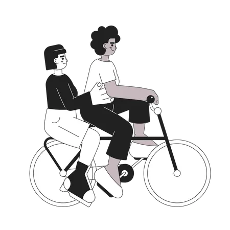 Filles à vélo  Illustration