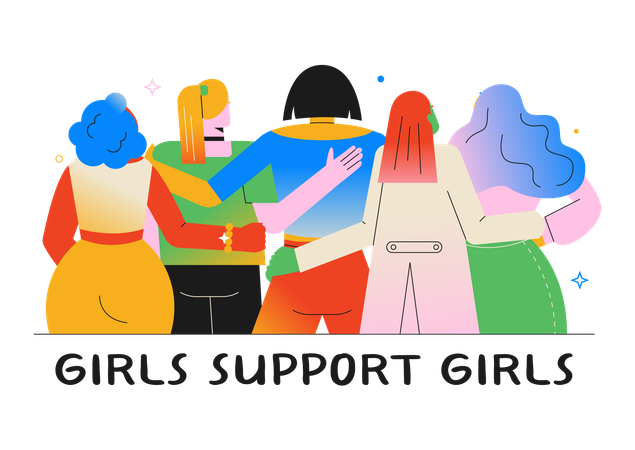 Les filles soutiennent l'unité des filles  Illustration