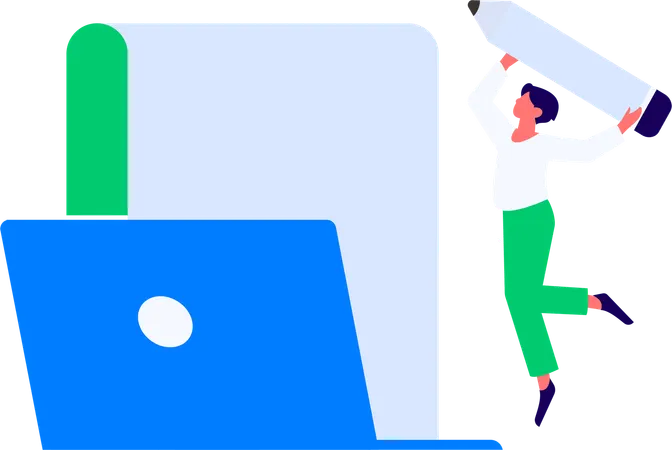 Filling internet job application form  Illustration