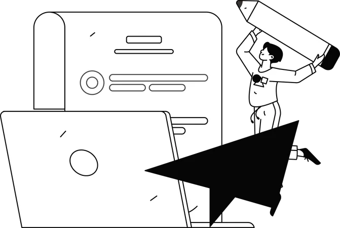Filling internet job application form  Illustration