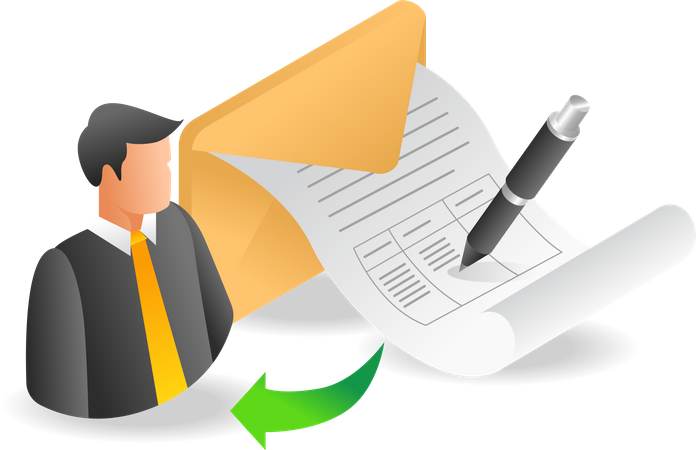 Filling out digital email list  Illustration