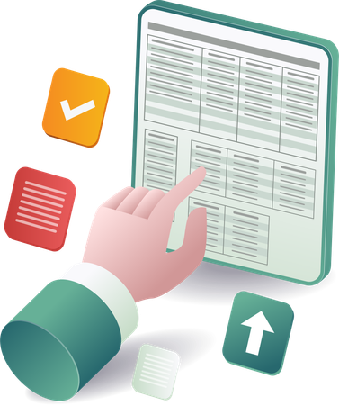 Filling out online form data application  Illustration