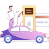 illustrations for filling petrol into car