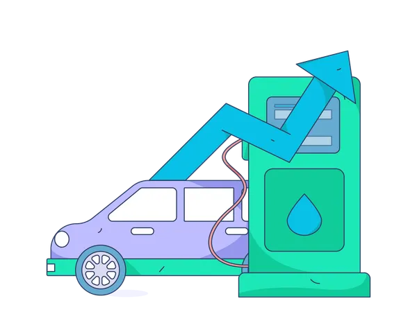 Filling petrol into car  Illustration
