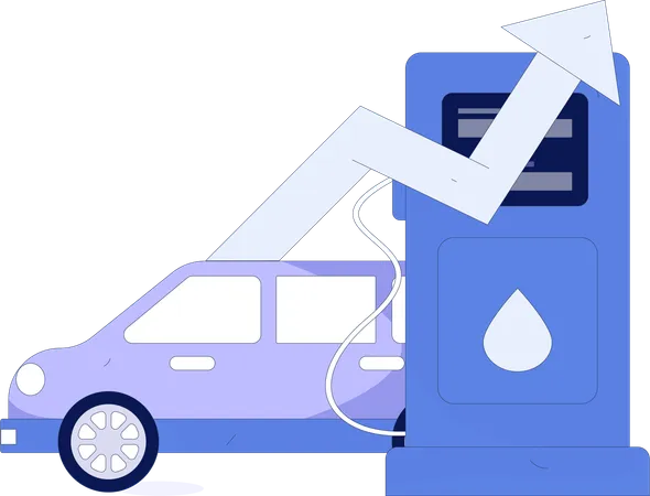 Filling petrol into car  Illustration