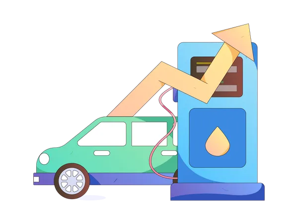 Filling petrol into car  Illustration