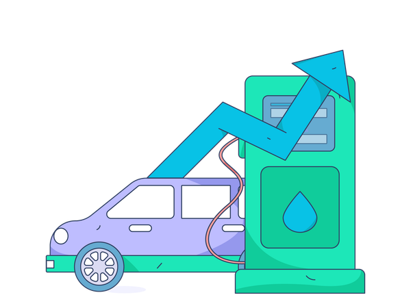 Filling petrol into car  Illustration