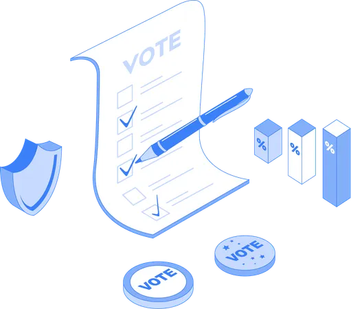 Filling voting form  Illustration