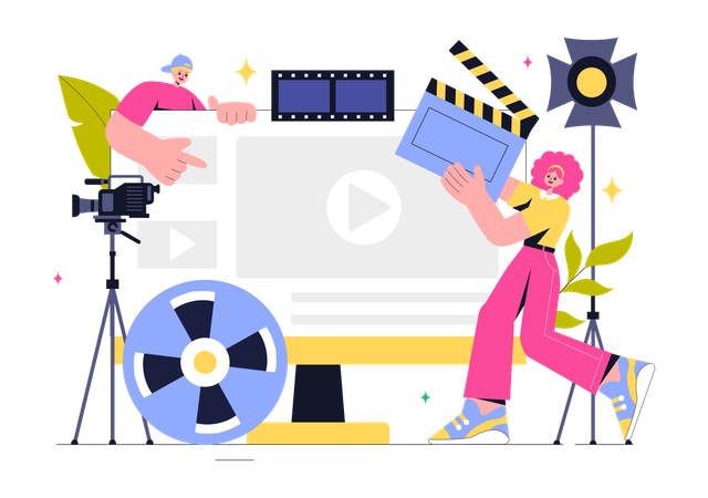 Grabación de video profesional  Ilustración