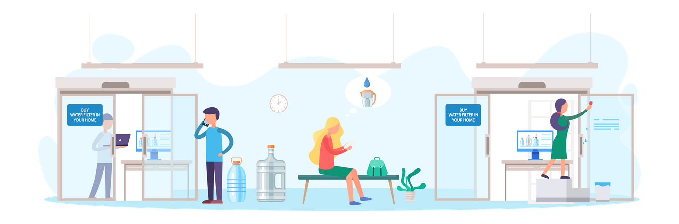 Filtered water selling company Illustration