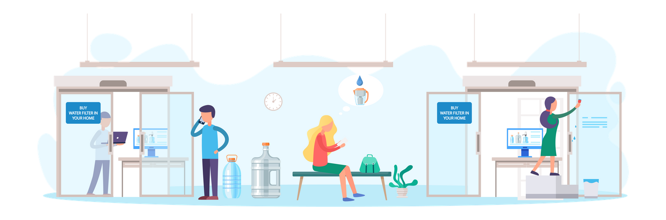 Filtered water selling company  Illustration