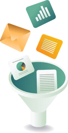 Filter-Funnel-Analyse mit Mail  Illustration