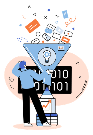 Filtragem de dados empresariais  Ilustração